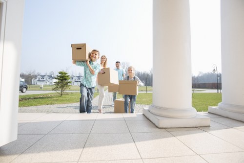 Moving van with boxes ready for a Sutton move