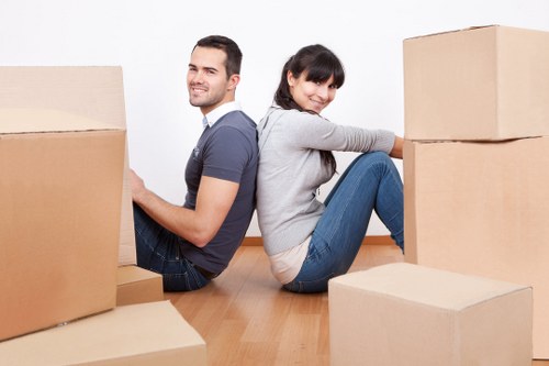 Careful loading of desks and furniture during an office move
